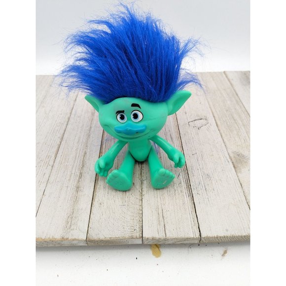 Troll Doll 2015 HASBRO Green with Blue Hair 6" No Clothes Or Shoes - Picture 1 of 5